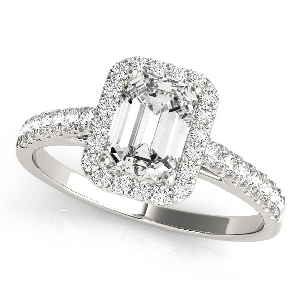 Linda Emerald Cut Halo Engagement Ring