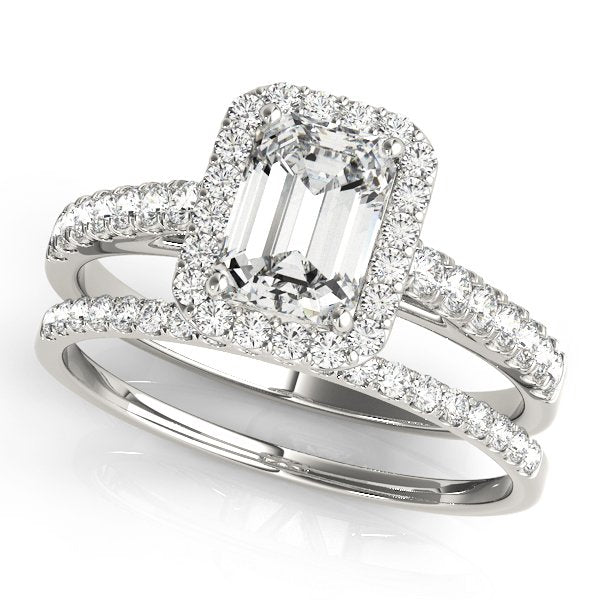 Linda Emerald Cut Hidden Halo Engagement Ring