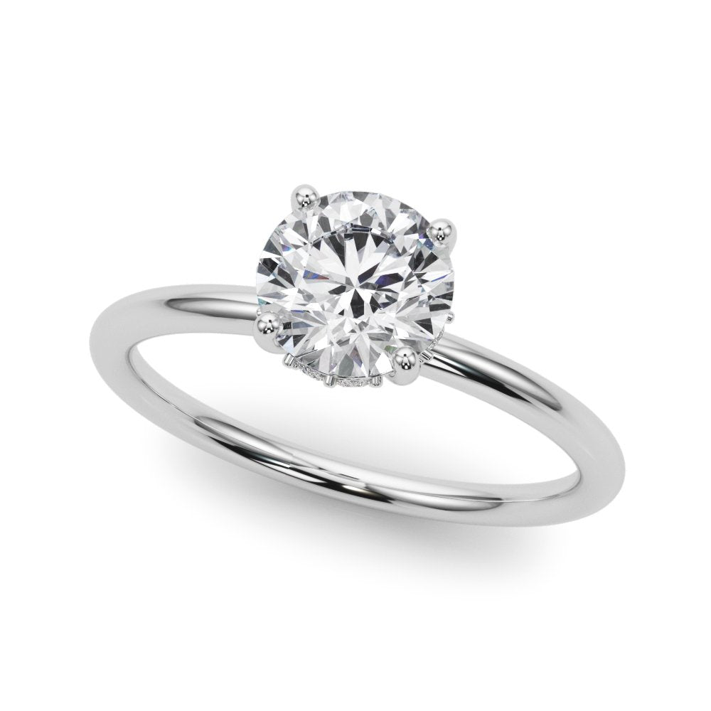 Erika Round Hidden Halo Engagement Ring