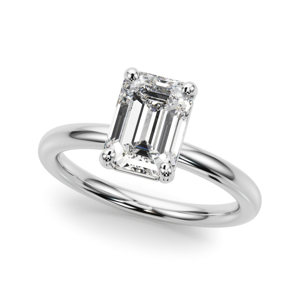 Daisy Emerald Cut Solitaire Engagement Ring
