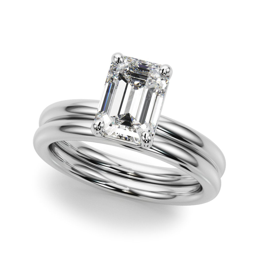 Daisy Emerald Cut Solitaire Engagement Ring