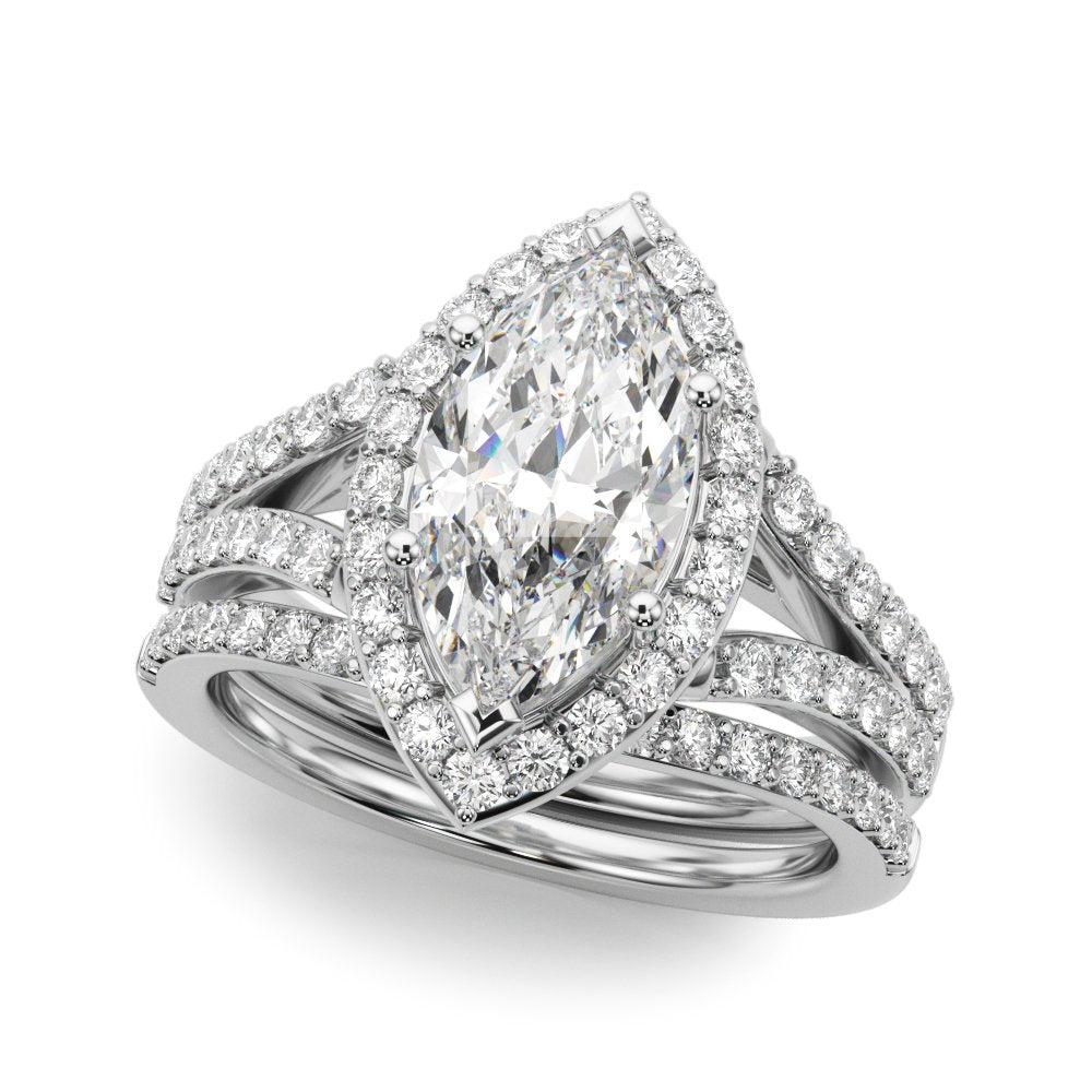 Celia Marquise Hidden Halo Engagement Ring