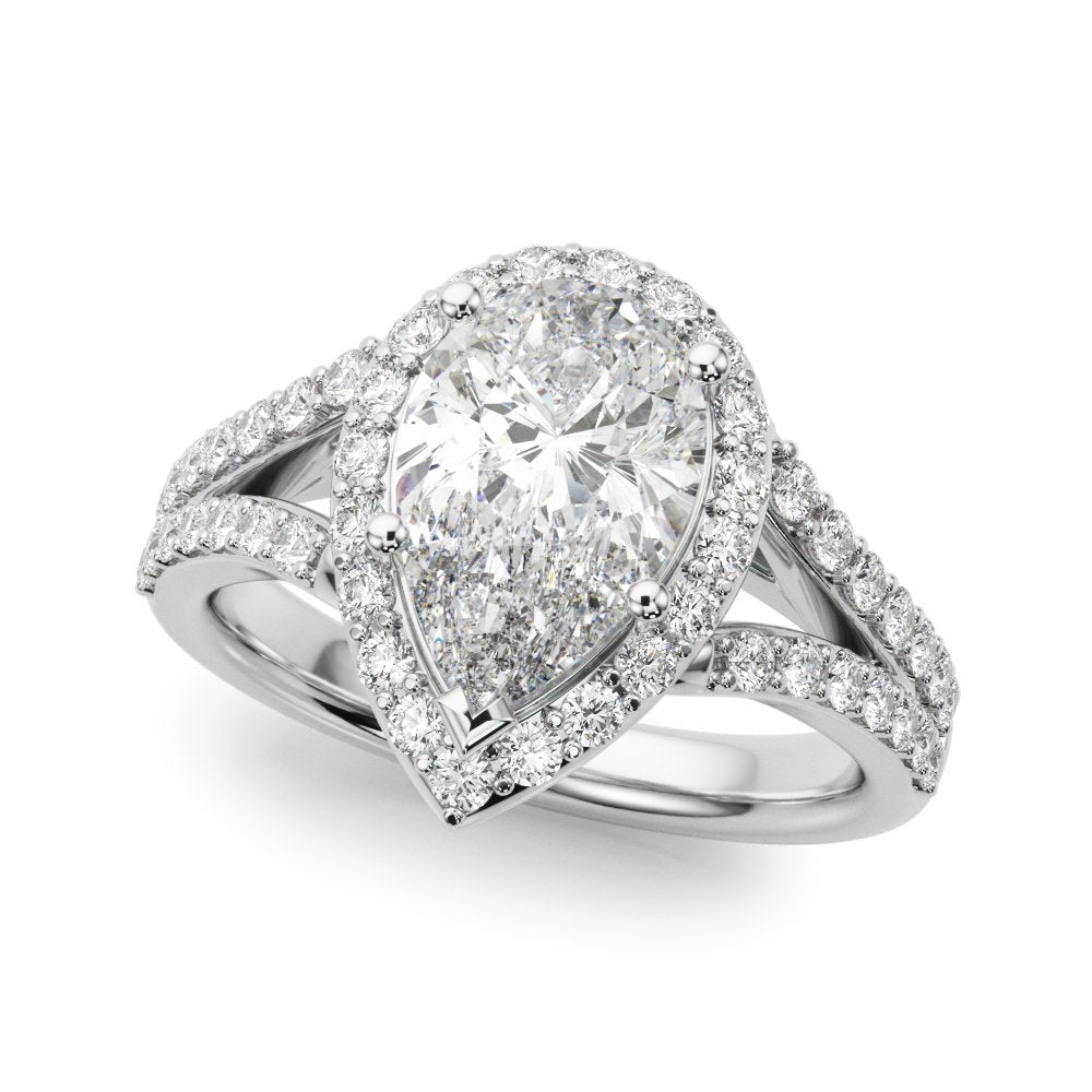 Ariel Pear Hidden Halo Engagement Ring