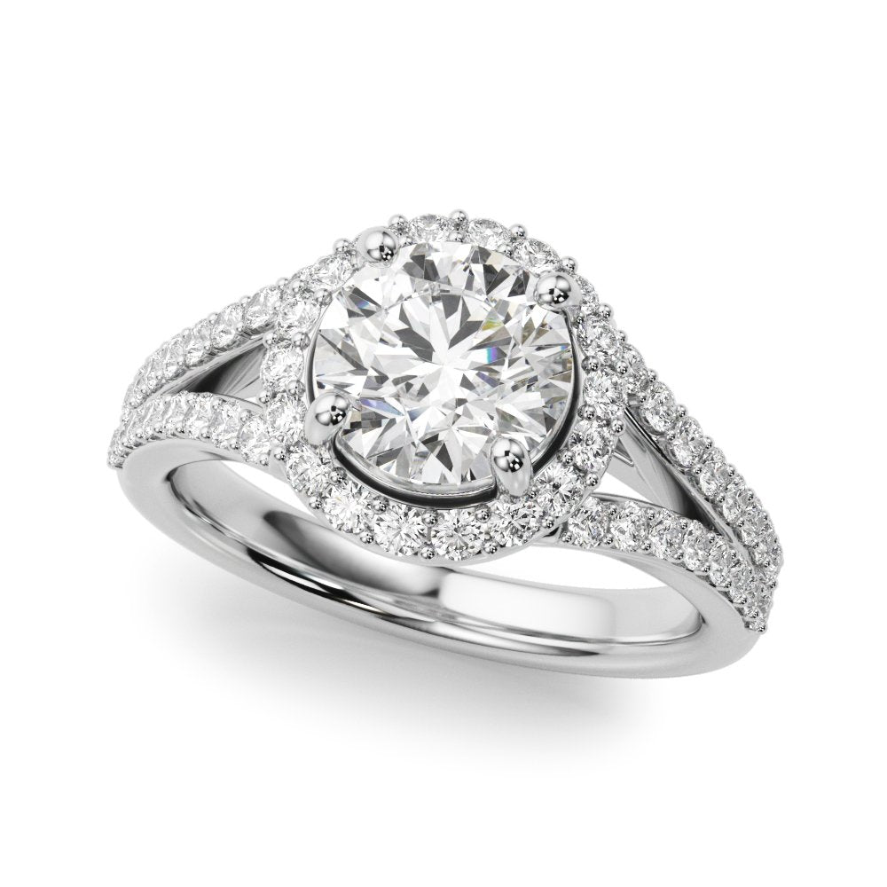 Aline Round Hidden Halo Engagement Ring