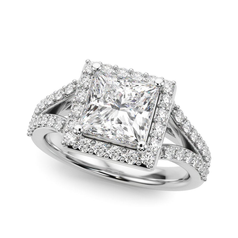 Yara Princess Cut Halo Engagement Ring