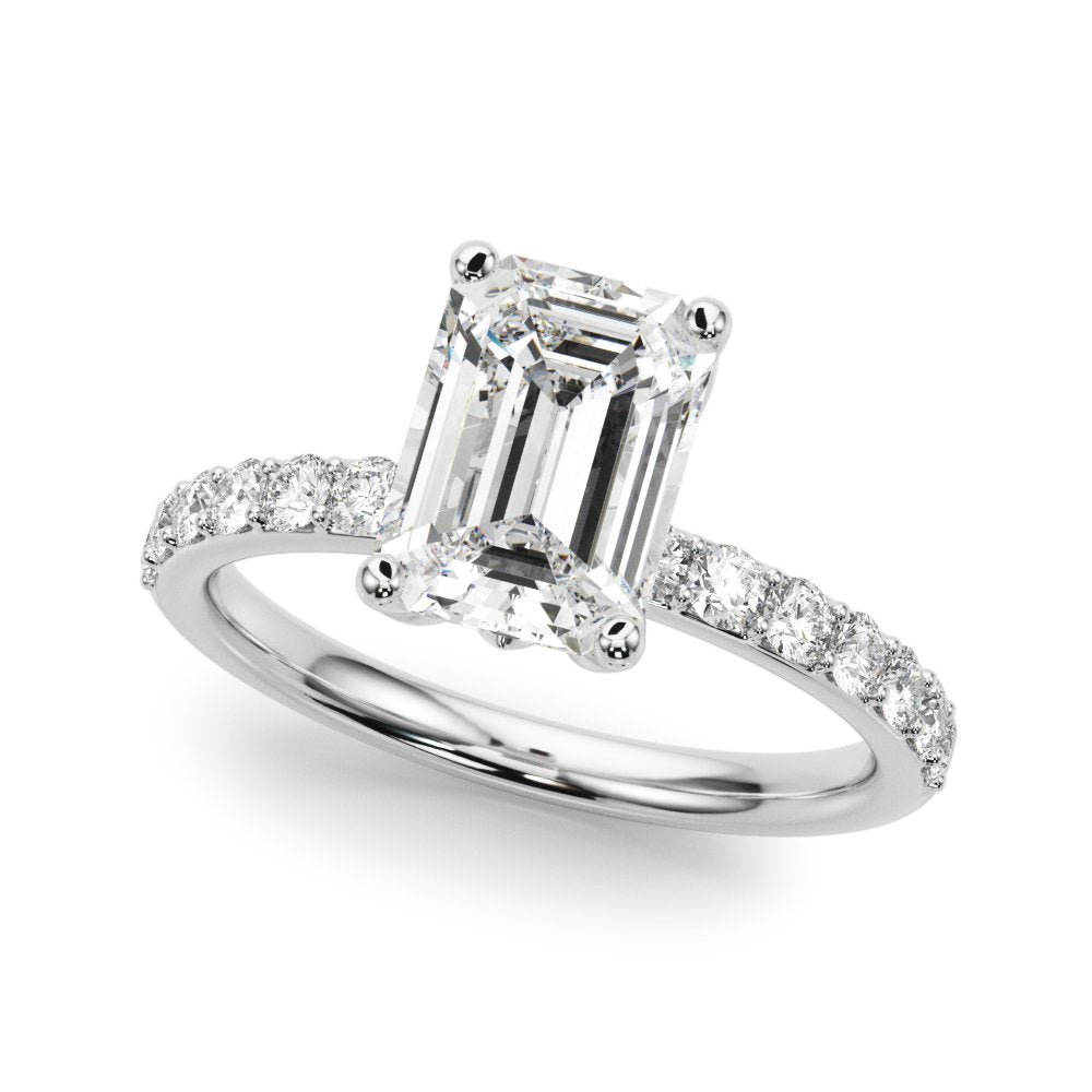 Stella Emerald Cut Hidden Halo Engagement Ring