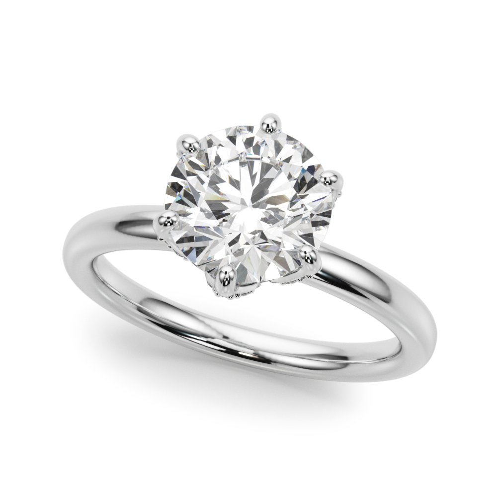 Ruby Round Hidden Halo Engagement Ring