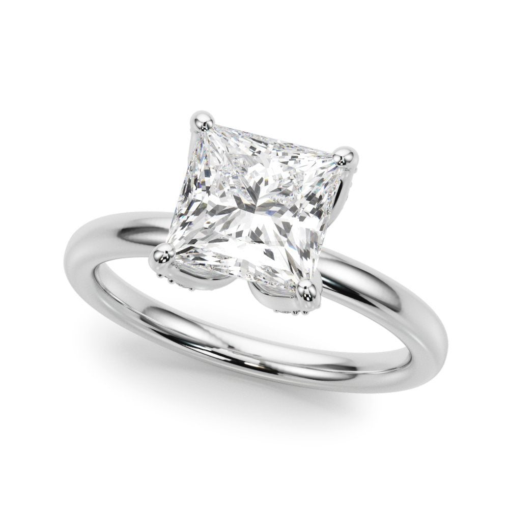 Olga Princess Cut Hidden Halo Engagement Ring
