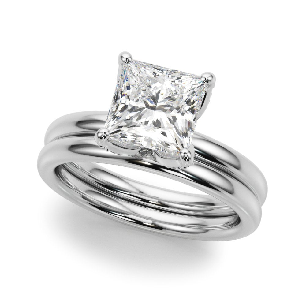 Olga Princess Cut Hidden Halo Engagement Ring