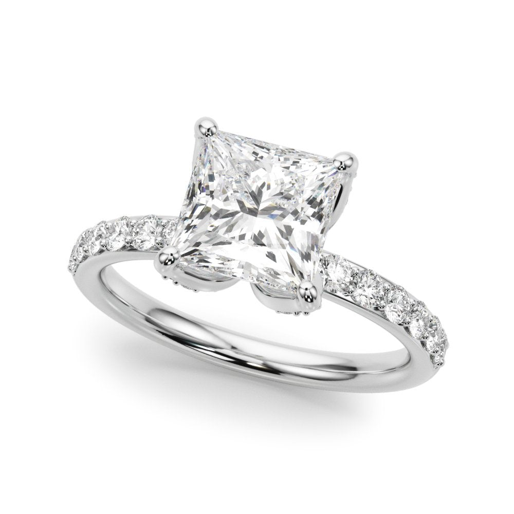 Nella Princess Cut Hidden Halo Engagement Ring