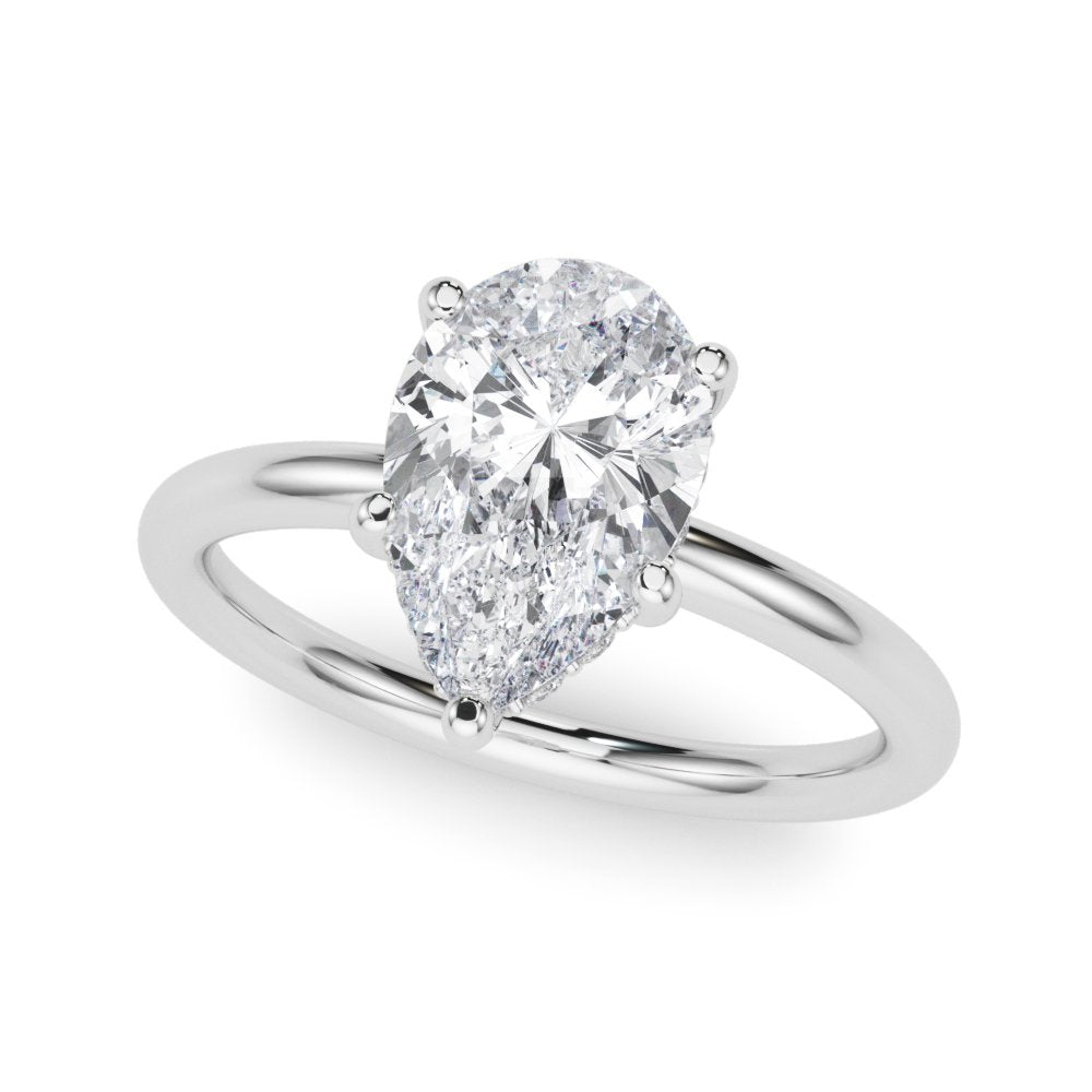 Naomi Pear Hidden Halo Engagement Ring