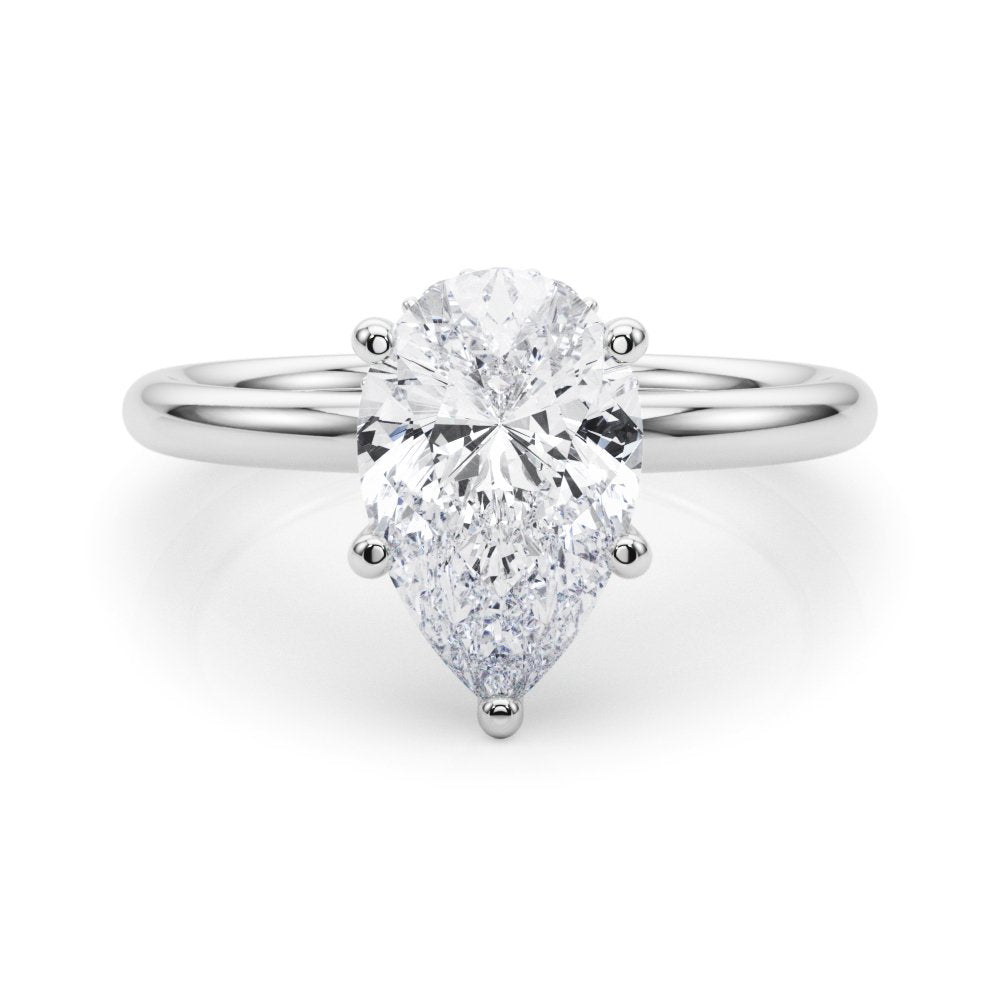 Naomi Pear Hidden Halo Engagement Ring