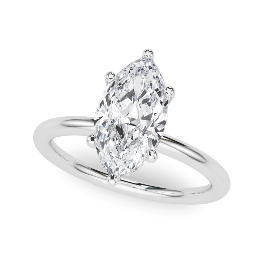 Megan Marquise Hidden Halo Engagement Ring
