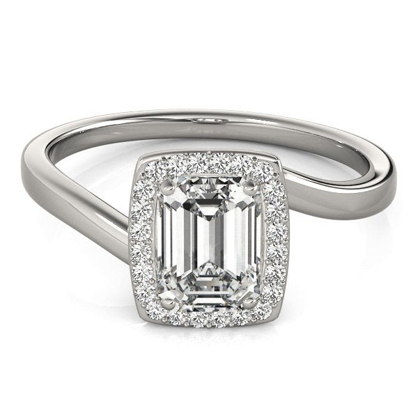 Adele Emerald Cut Hidden Halo Engagement Ring