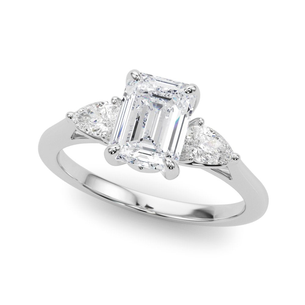 Marae Emerald Cut Three Stone Engagement Ring