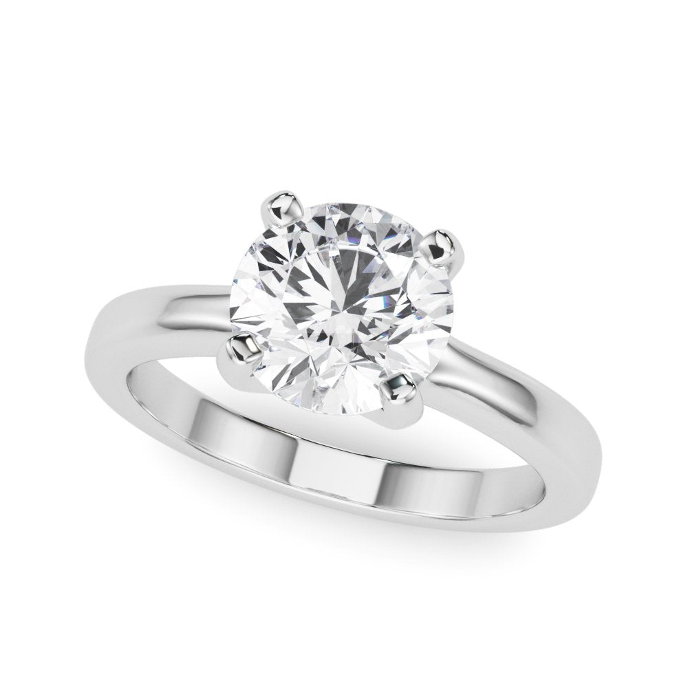 Rose Round Solitaire Engagement Ring