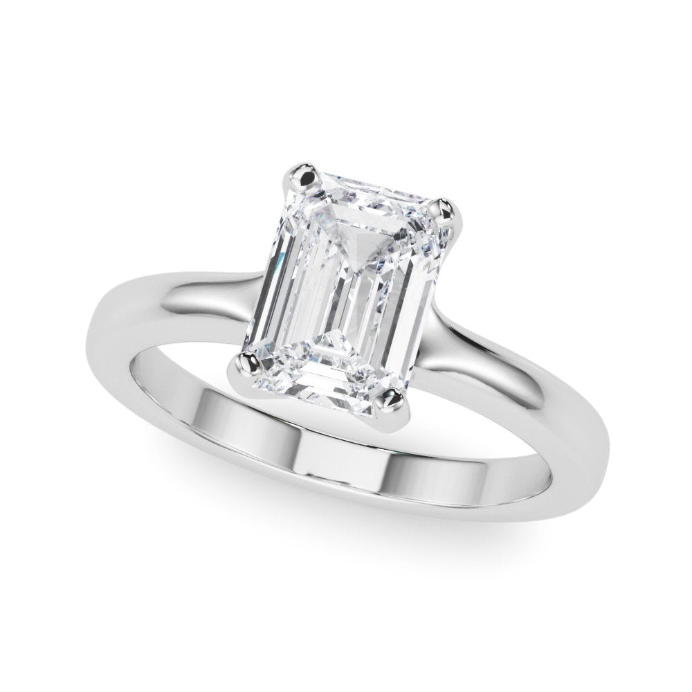 Jade Emerald Cut Solitaire Engagement Ring