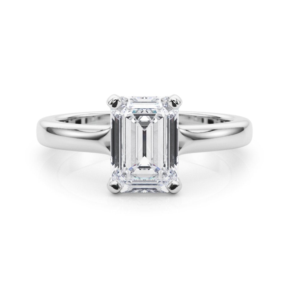 Jade Emerald Cut Solitaire Engagement Ring