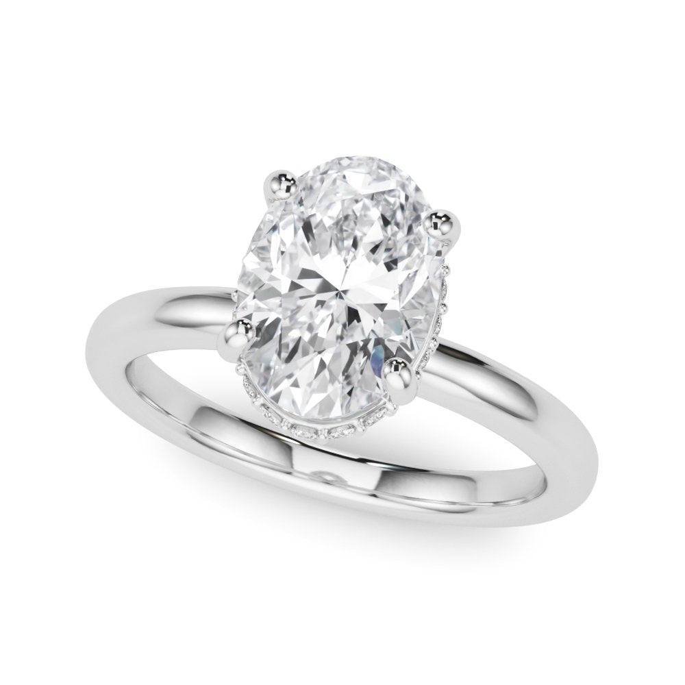 Nina Oval Hidden Halo Engagement Ring