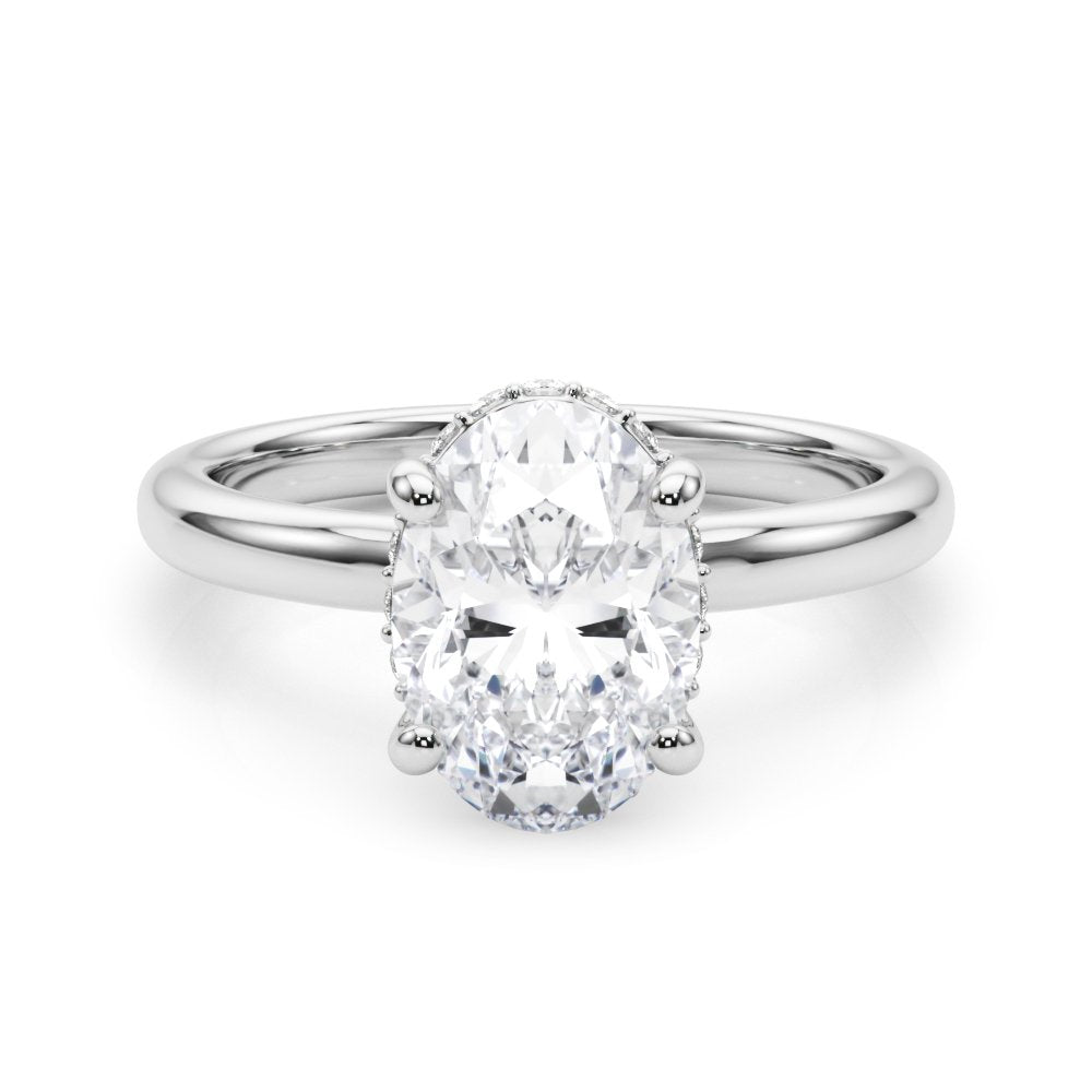 Nina Oval Hidden Halo Engagement Ring