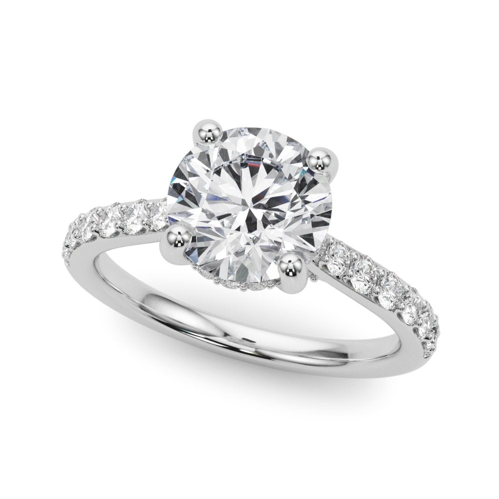Lily Round Hidden Halo Engagement Ring