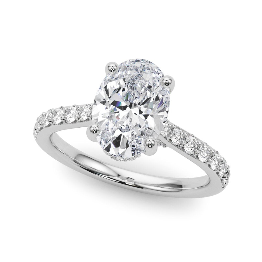 Ella Oval Hidden Halo Engagement Ring