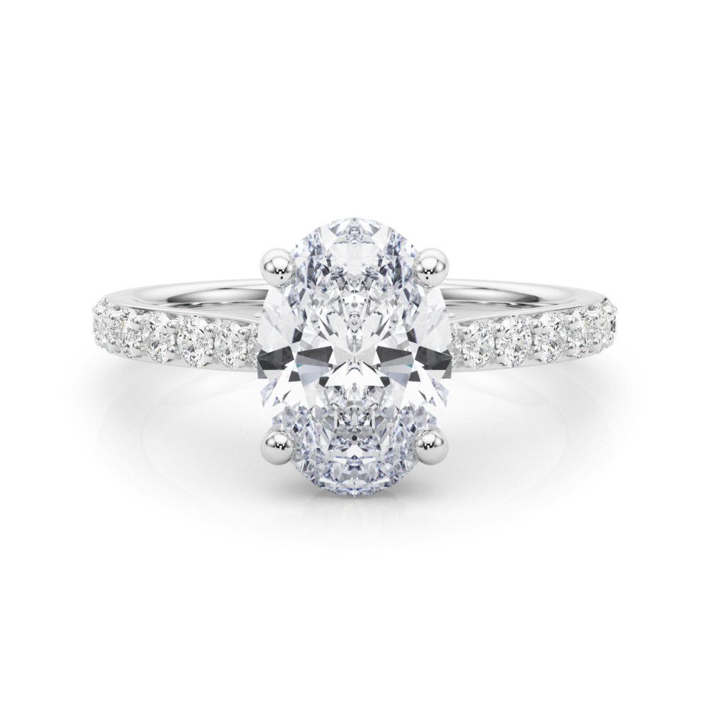 Ella Oval Hidden Halo Engagement Ring