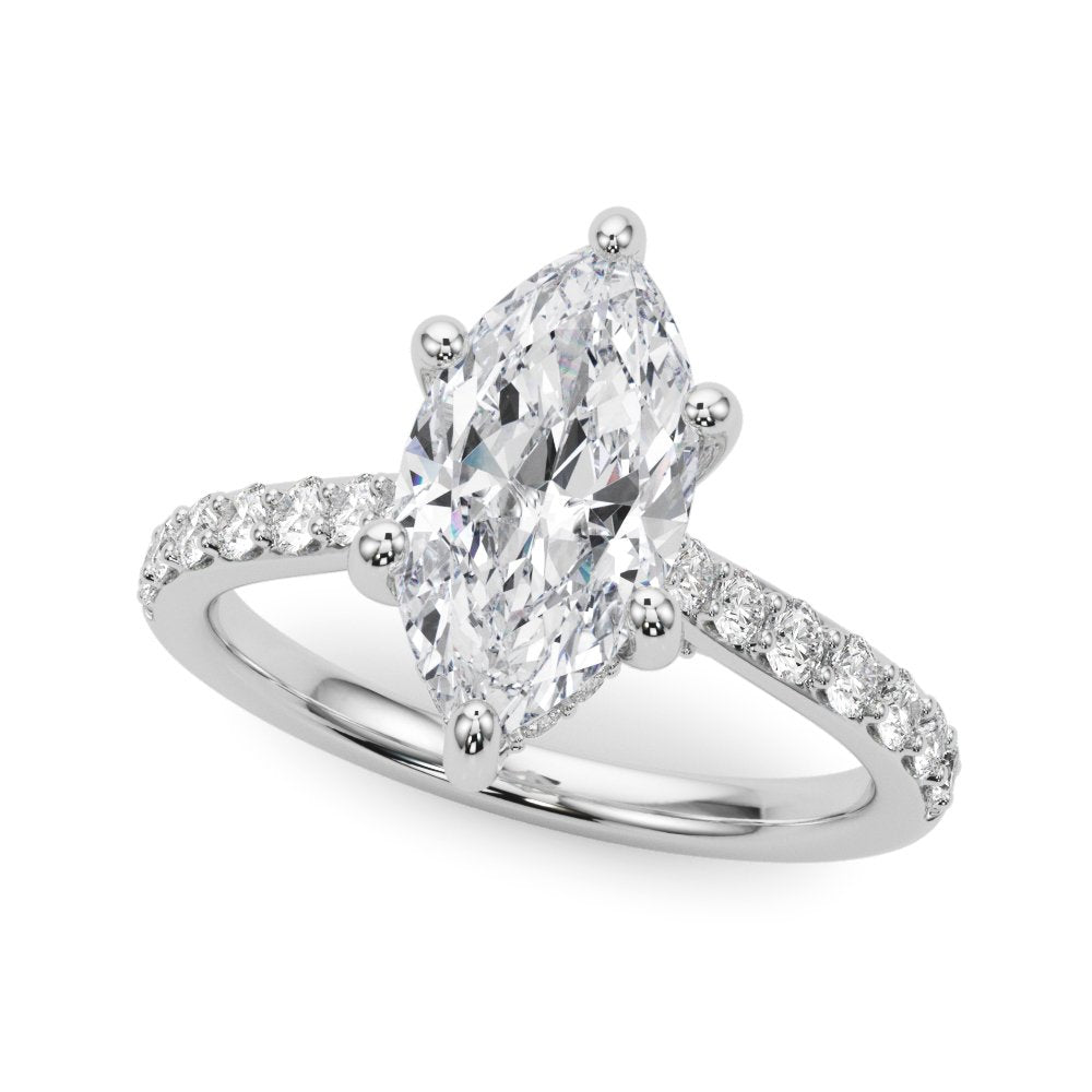 Ava Marquise Hidden Halo Engagement Ring