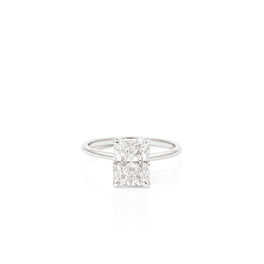 Radiant Solitaire Ring 2.03ct E VS2 18K White Gold Lab-Grown
