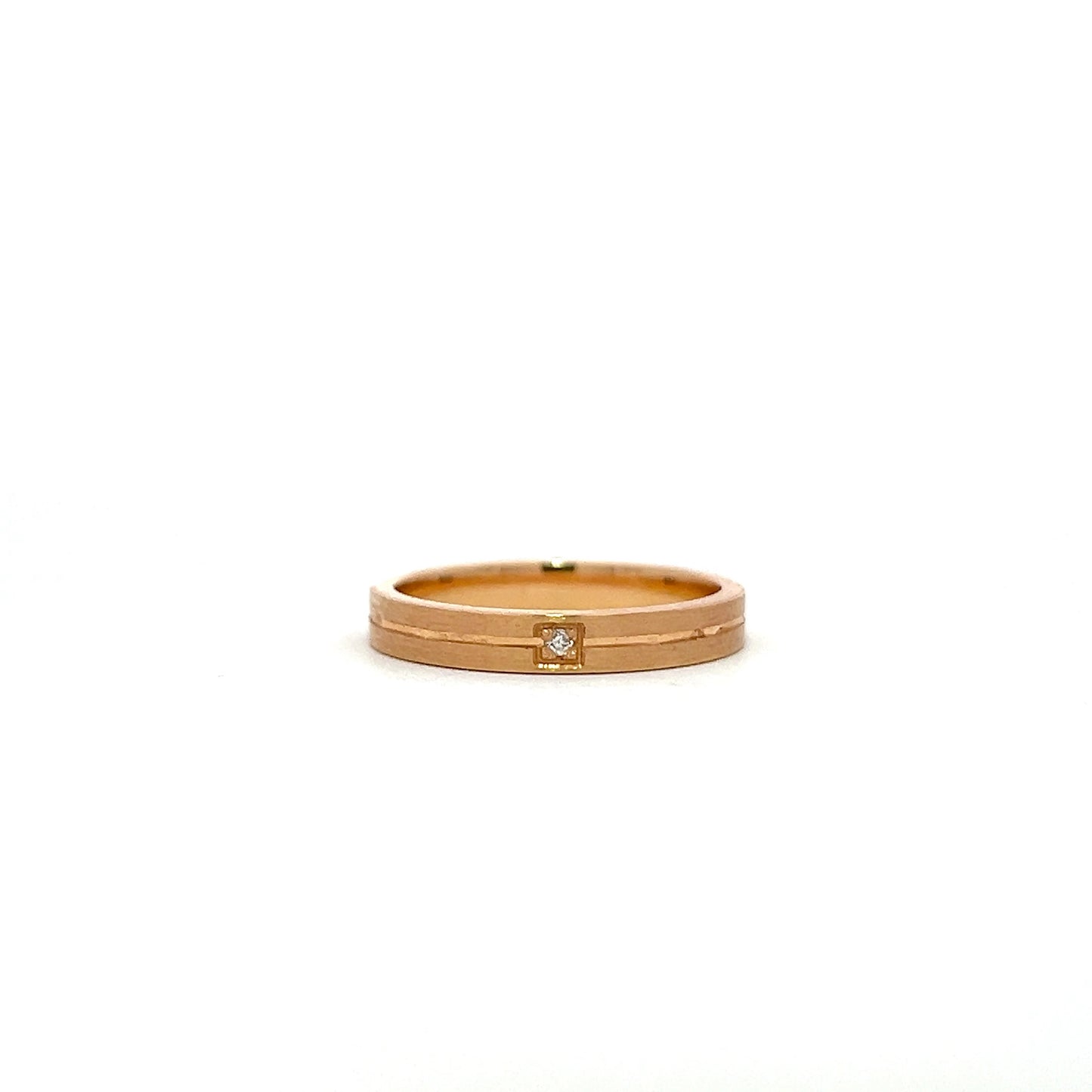 Diamond rose gold band 18K