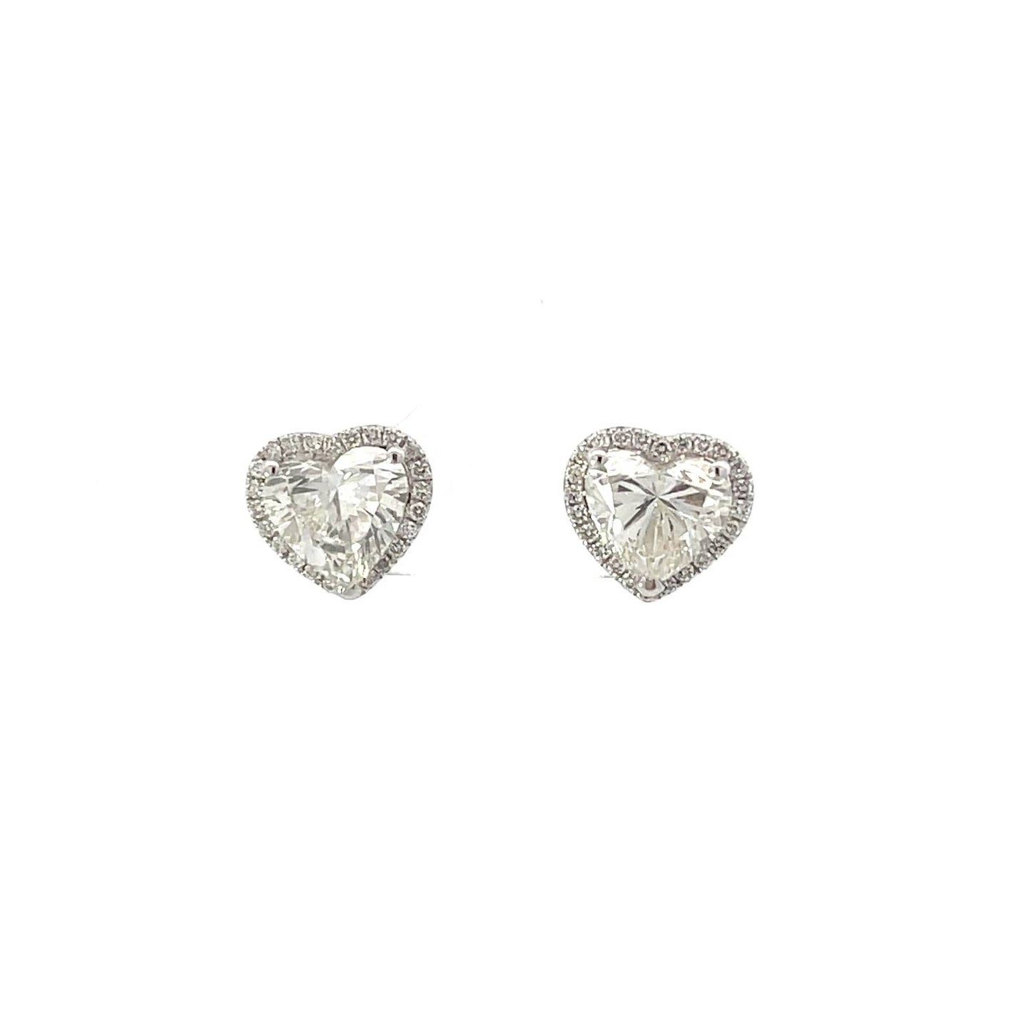 Laboratory grown heart diamond earrings