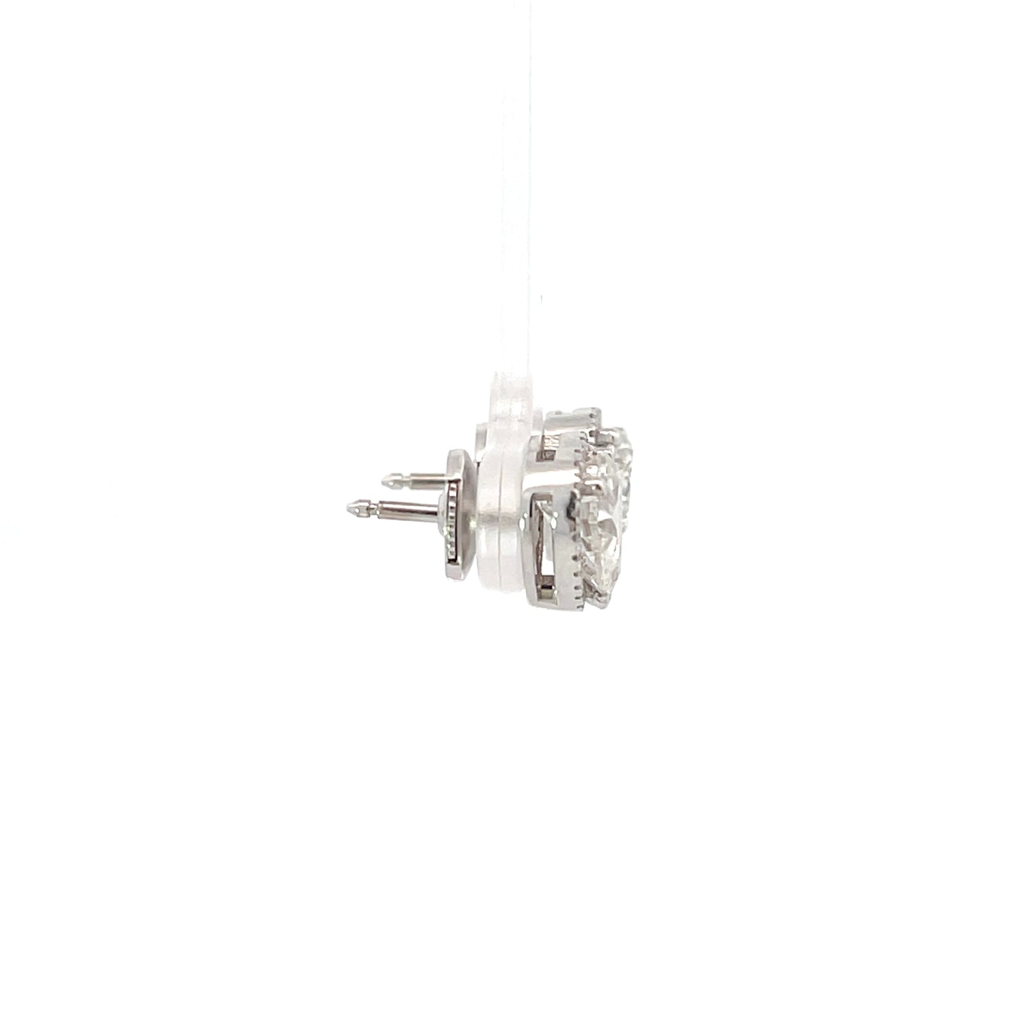 Laboratory grown heart diamond earrings