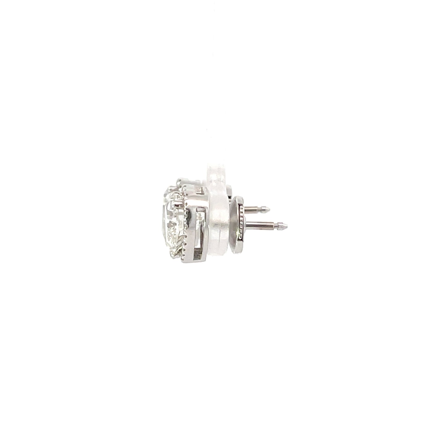 Laboratory grown heart diamond earrings