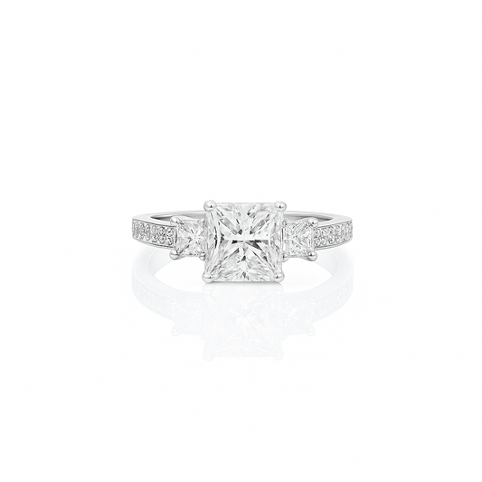 1.68ct J VVS1 Princess cut diamond engagement ring