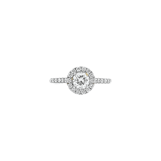0.45ct G VS diamond halo engagement ring