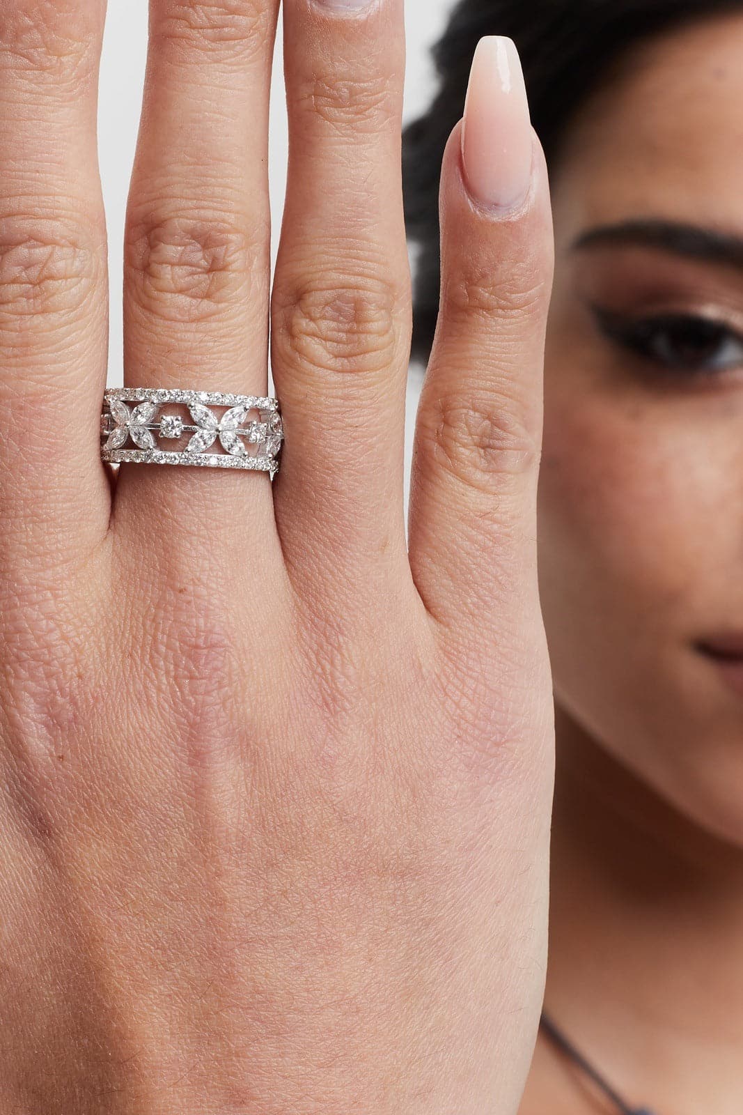 Marquise flower ring