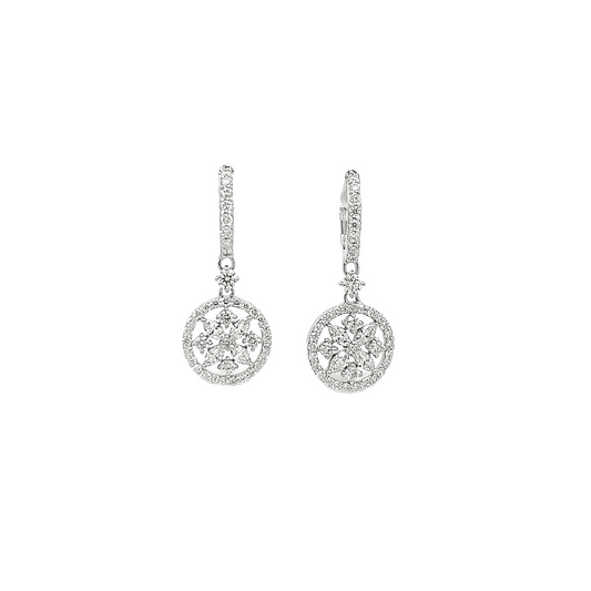 Marquise Flower earrings circle design