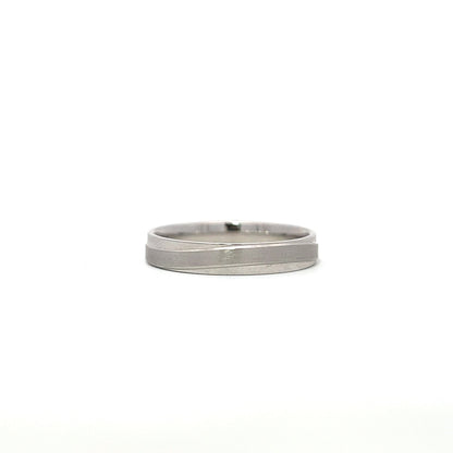 Wedding band white gold 18K