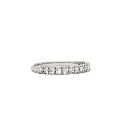 White gold halfway eternity ring