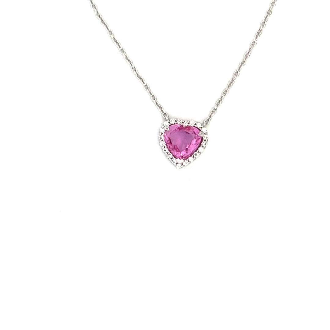 Heart shape Pink sapphire pendant