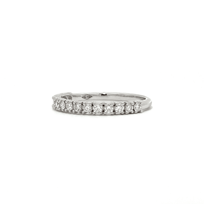 White gold halfway eternity ring