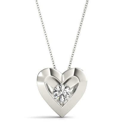 Heart-Shaped Diamond Solitaire Pendant – 0.10 ct