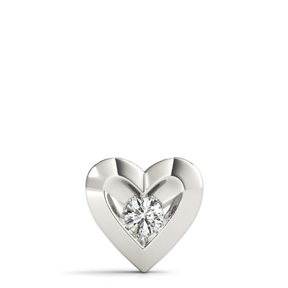 Heart-Shaped Diamond Solitaire Pendant – 0.10 ct