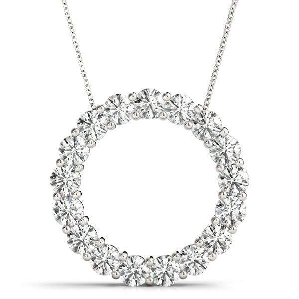 Shared-Prong Diamond Circle Pendant – 1.70 ct