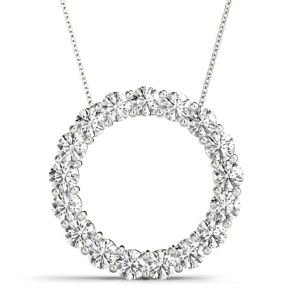 Shared-Prong Diamond Circle Pendant – 1.70 ct