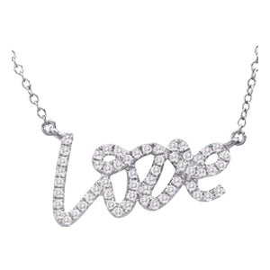 Diamond “Love” Script Pendant – 0.29 ct