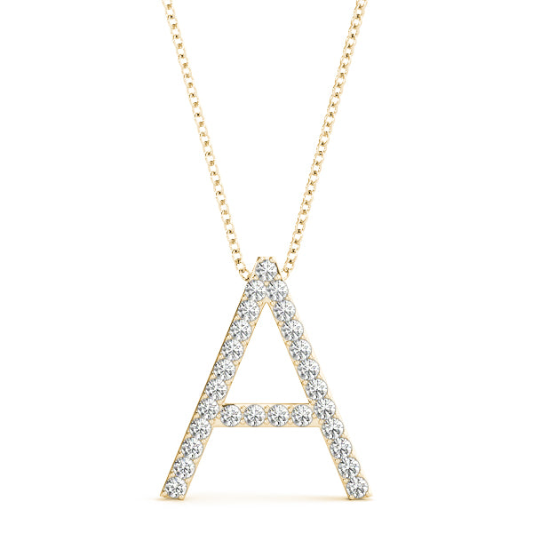 Solene Letter A Diamond Pendant