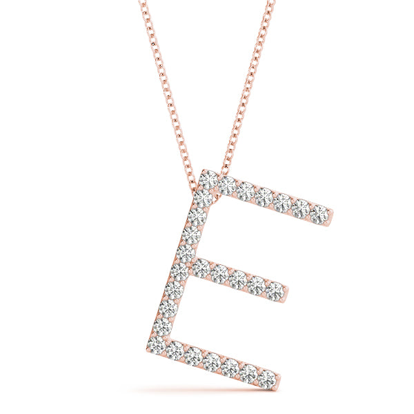 Isolde Letter E Diamond Pendant