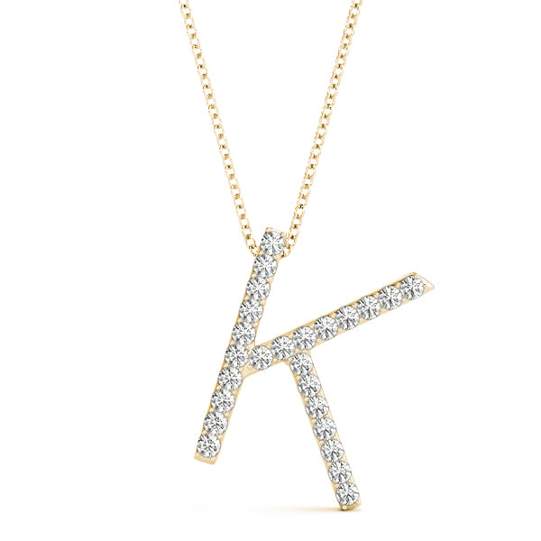Yasmine Letter K Diamond Pendant