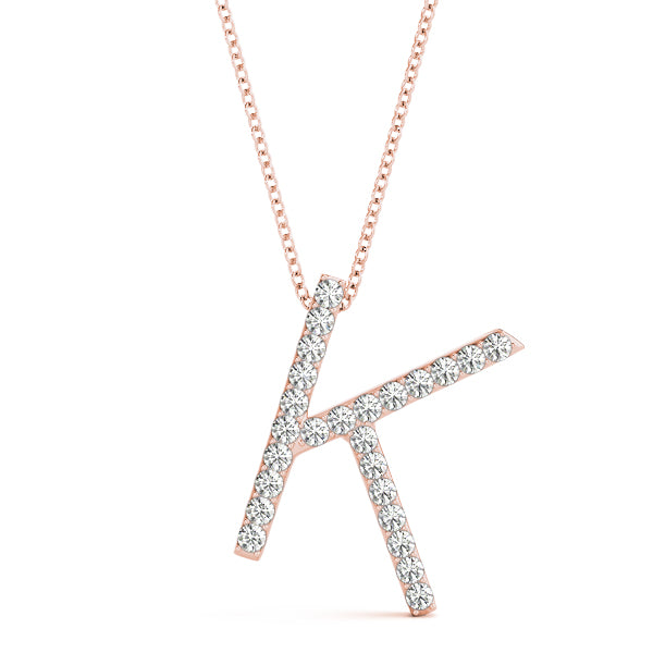 Yasmine Letter K Diamond Pendant